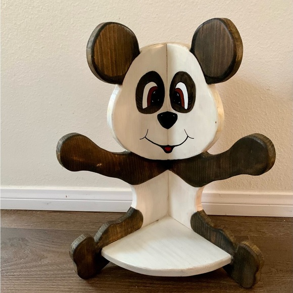 Vintage Wooden Panda Shelf 17 Inch - Picture 9 of 12